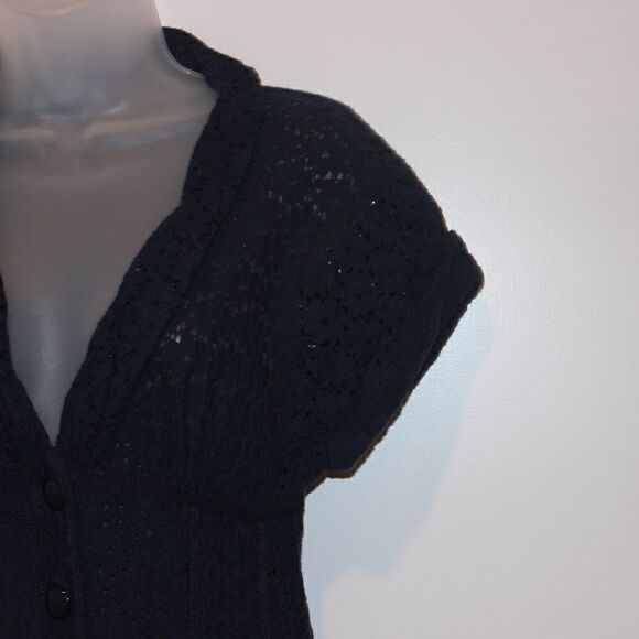 Nanette Leopore Blue Eyelet Short Sleeve Dress Women Size 2 - Picture 4 of 11